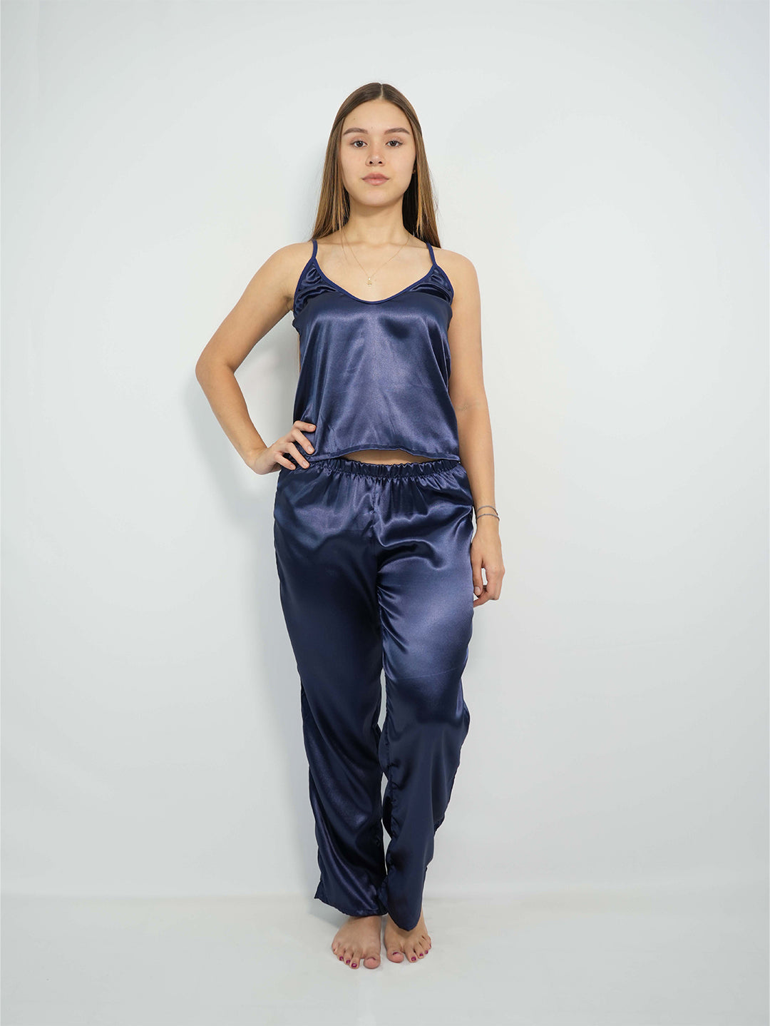 Dark blue satin pajama