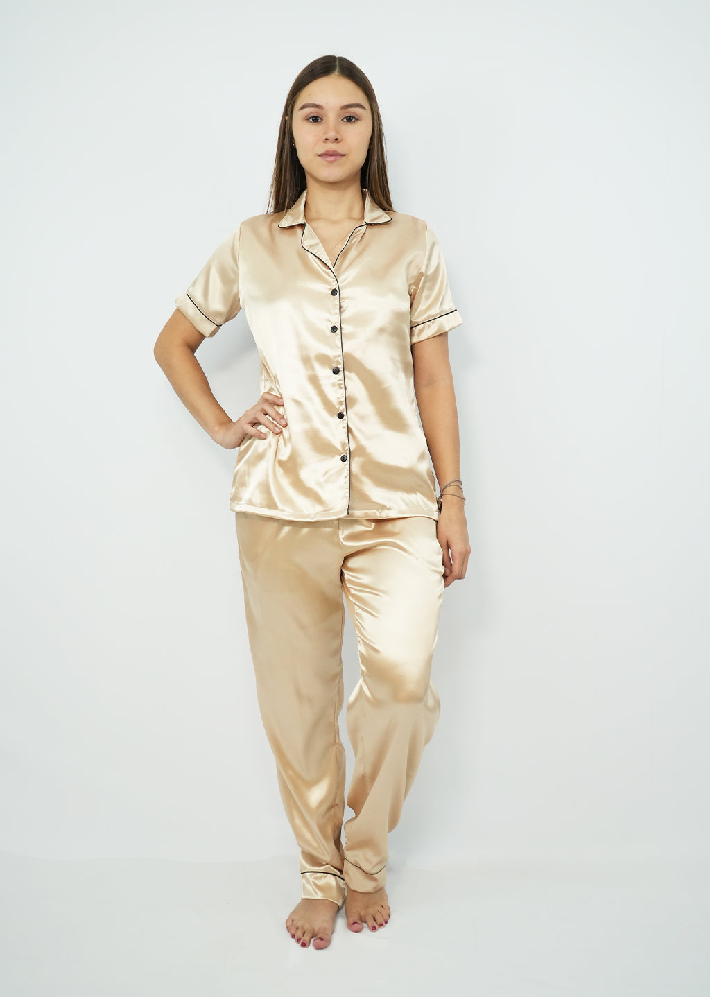 Gold satin pajama