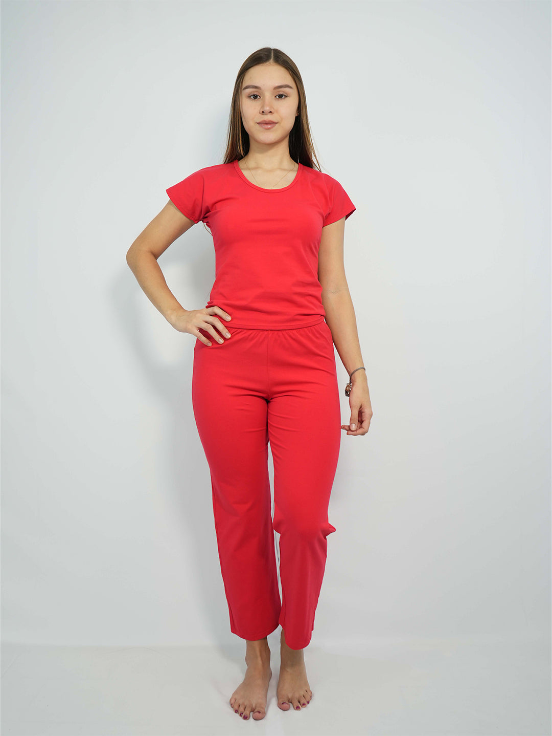 Red Cold Lycra Pajamas