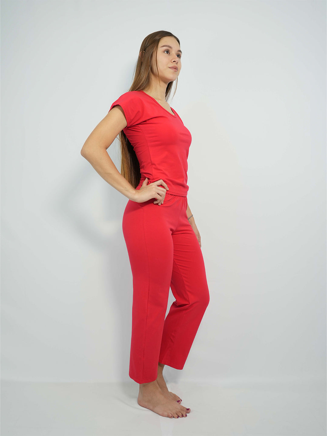 Red Cold Lycra Pajamas