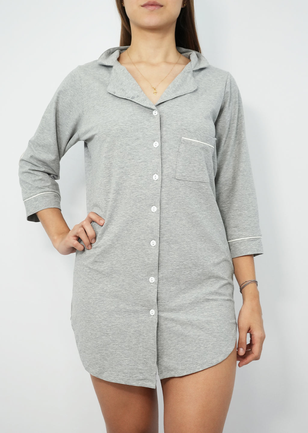 Gray 3/4 cold spandex pajama