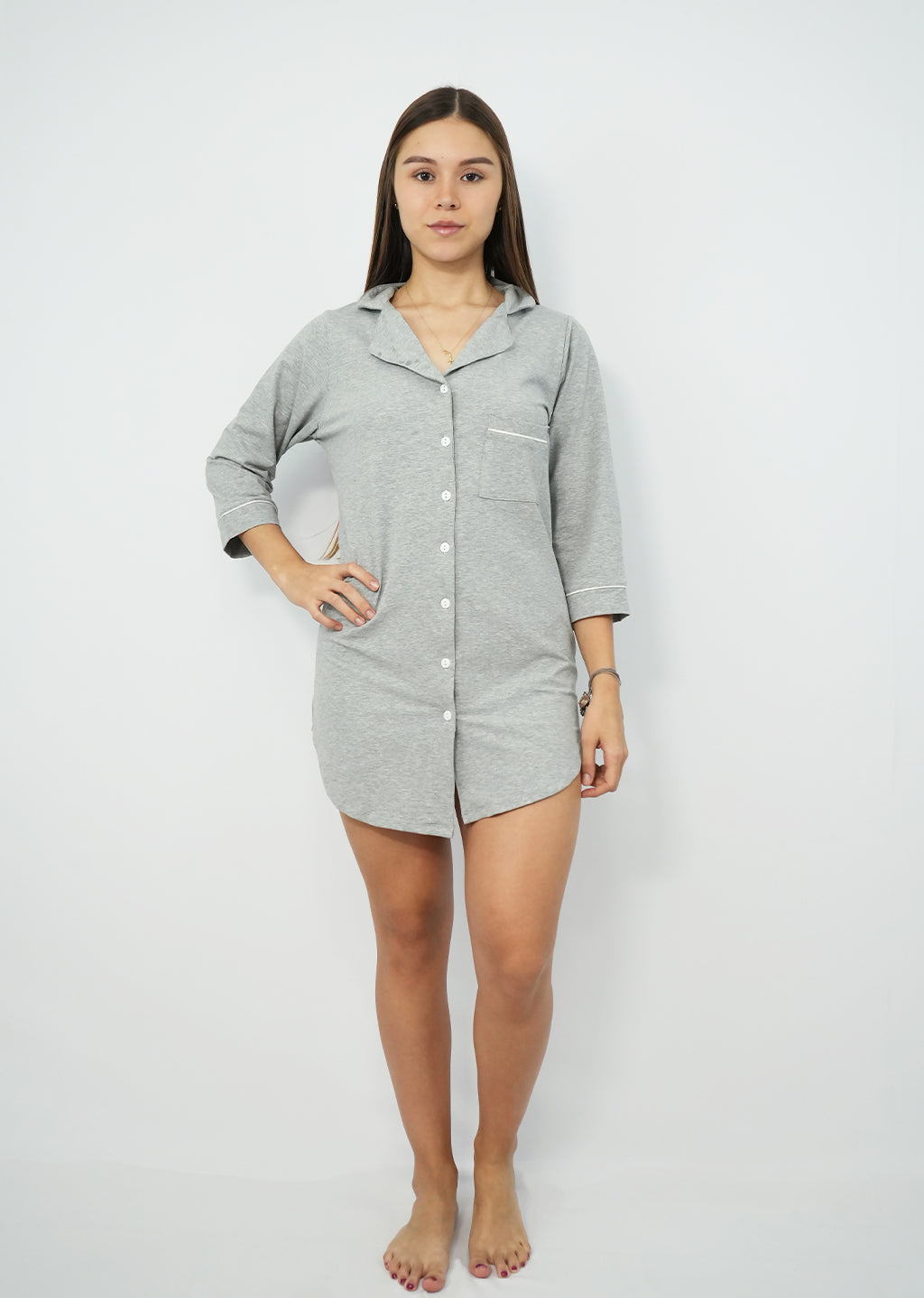 Gray 3/4 cold spandex pajama