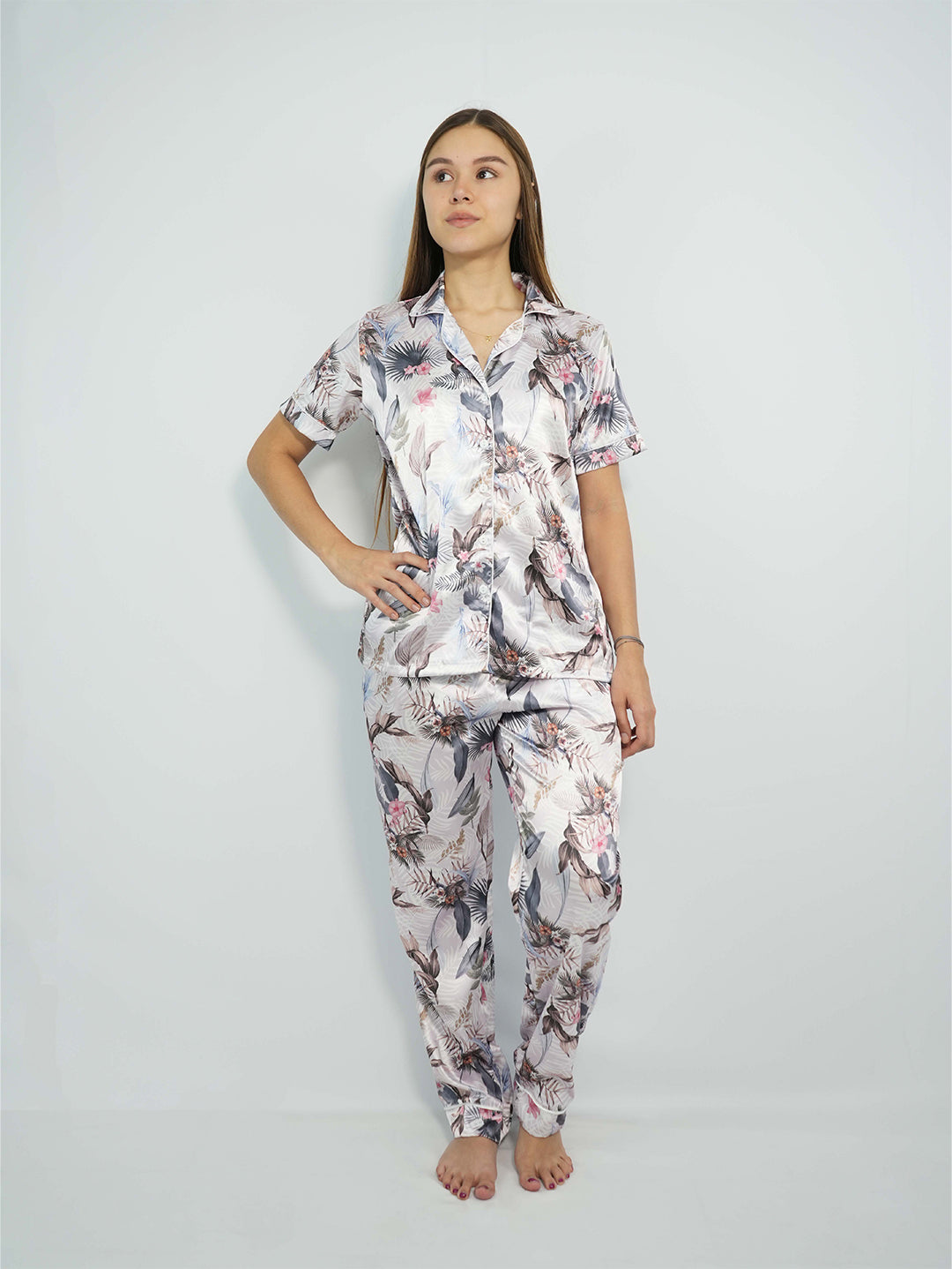 Leaves satin pajama