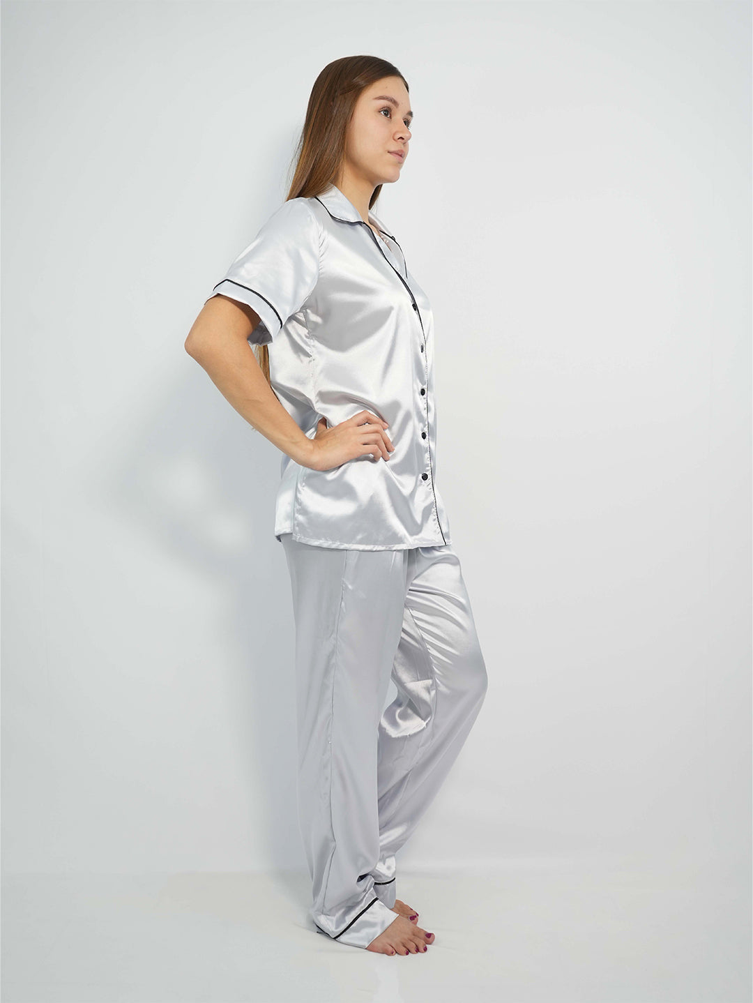 Silver satin pajama