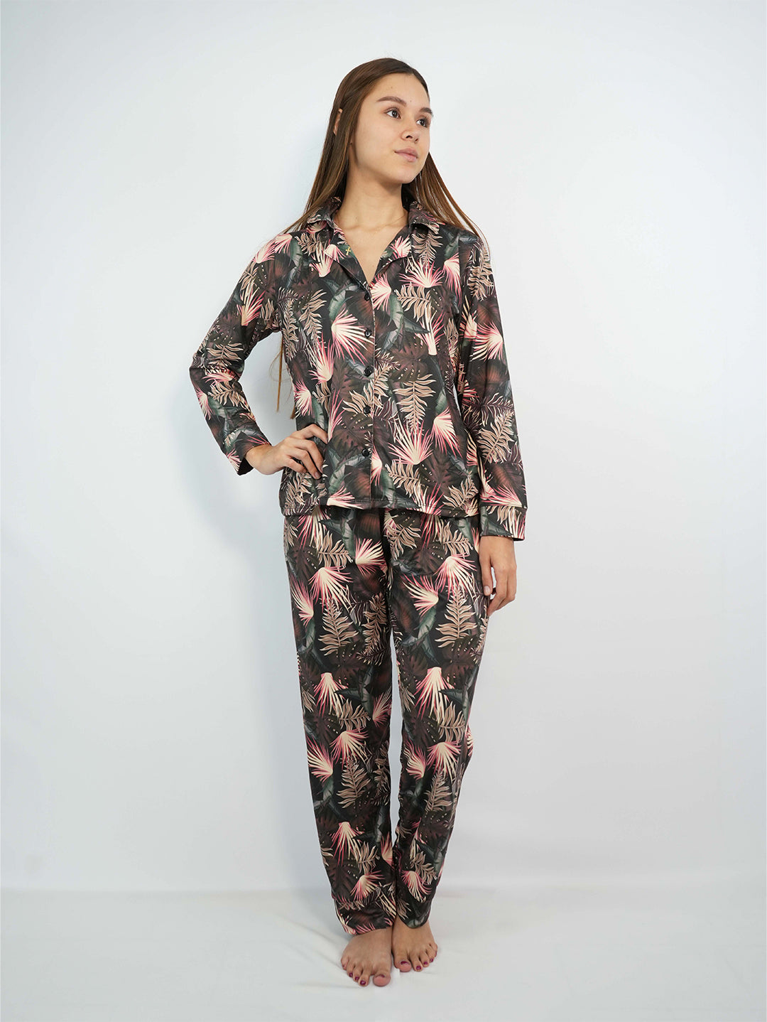 Tropical night peach skin pajama