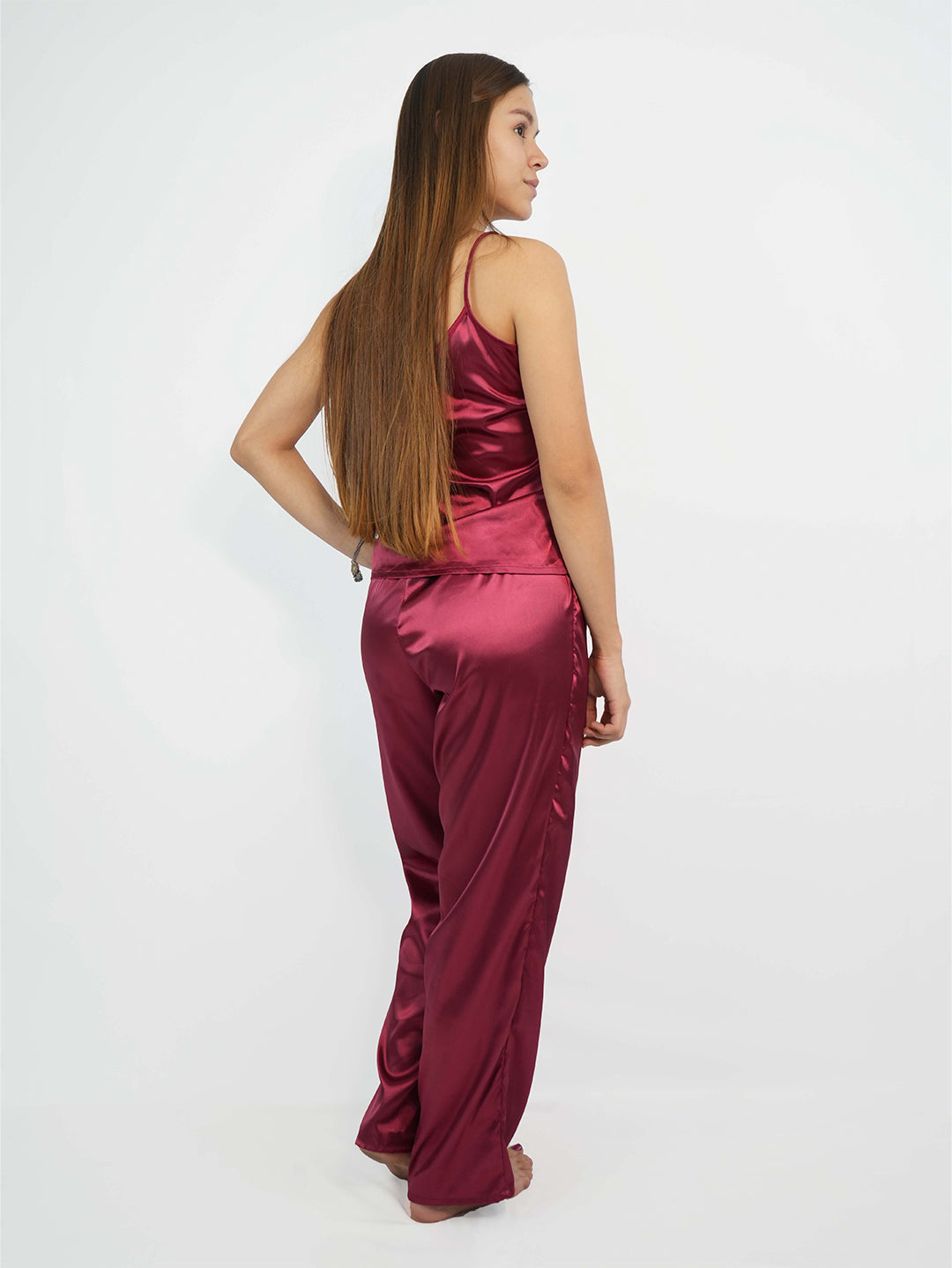 Red wine satin pajama