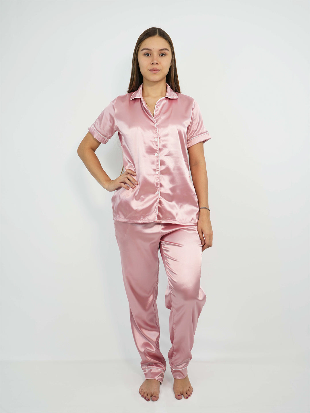 Rose gold satin pajama