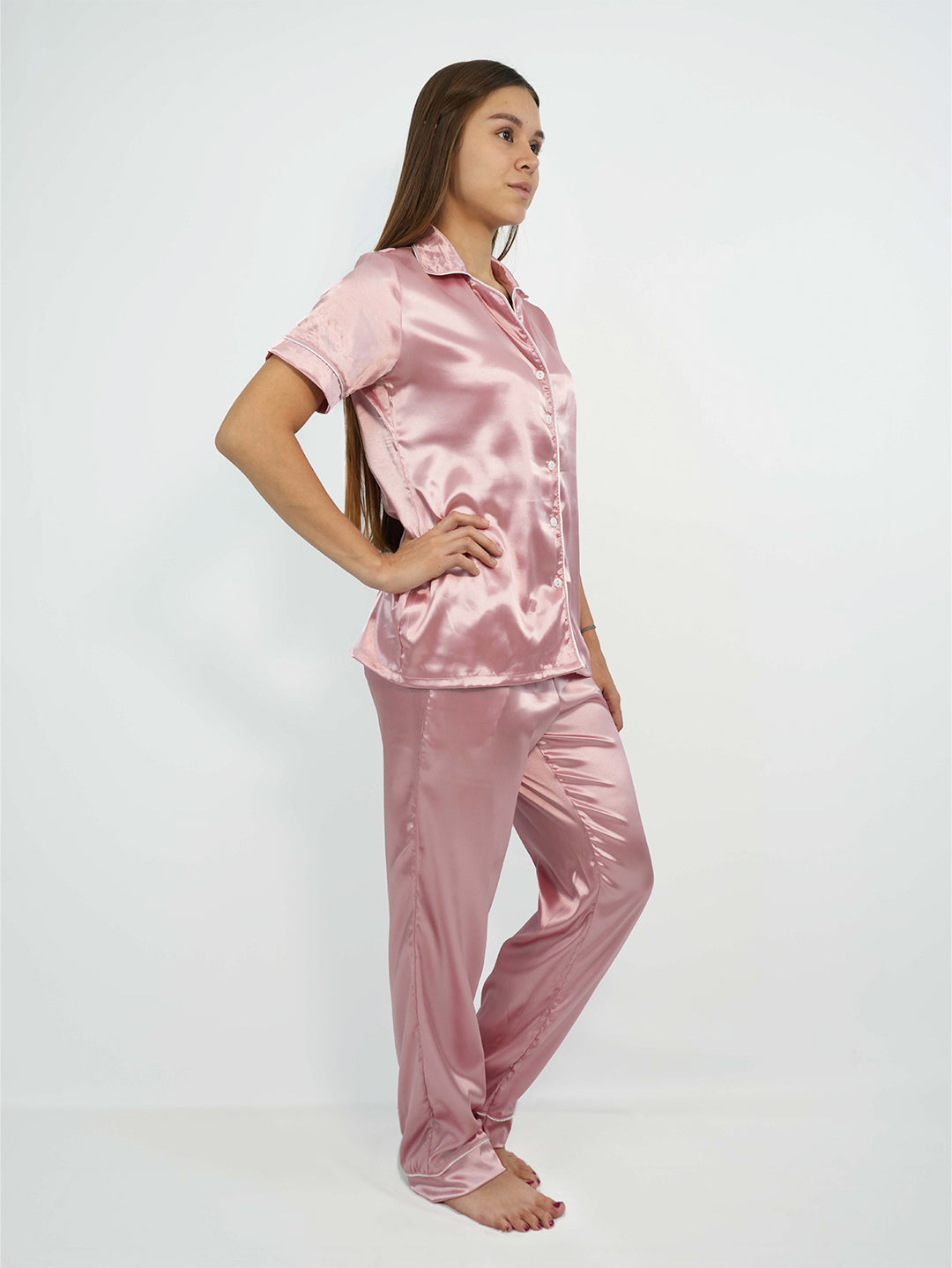 Rose gold satin pajama