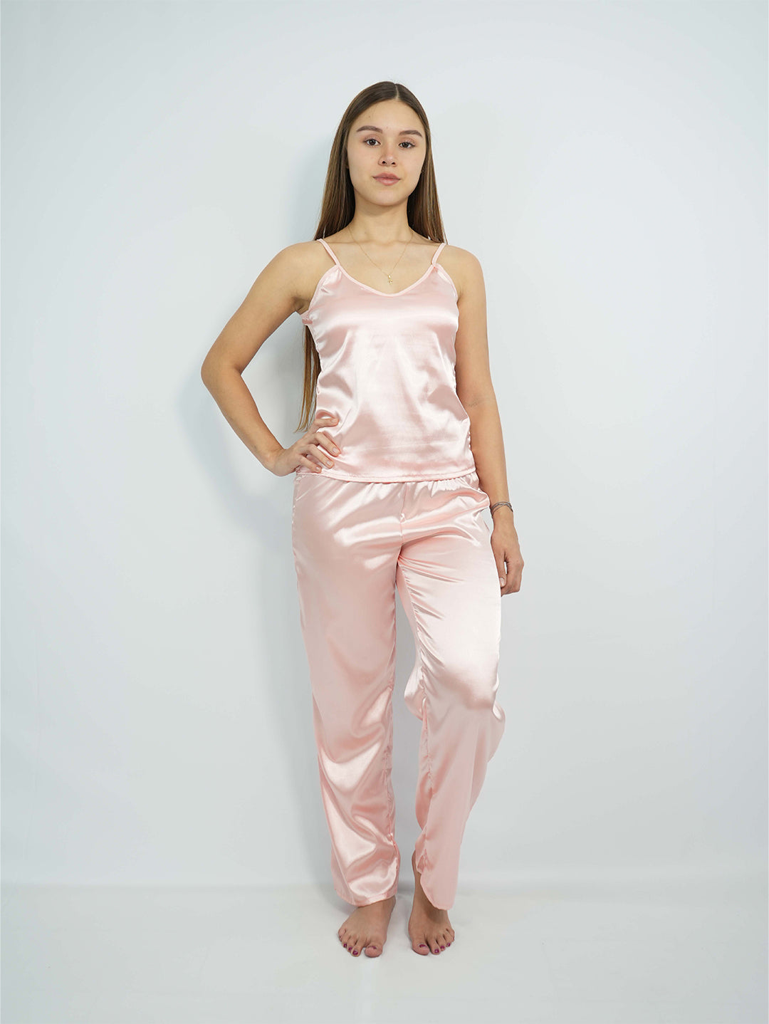 Nude satin pajama