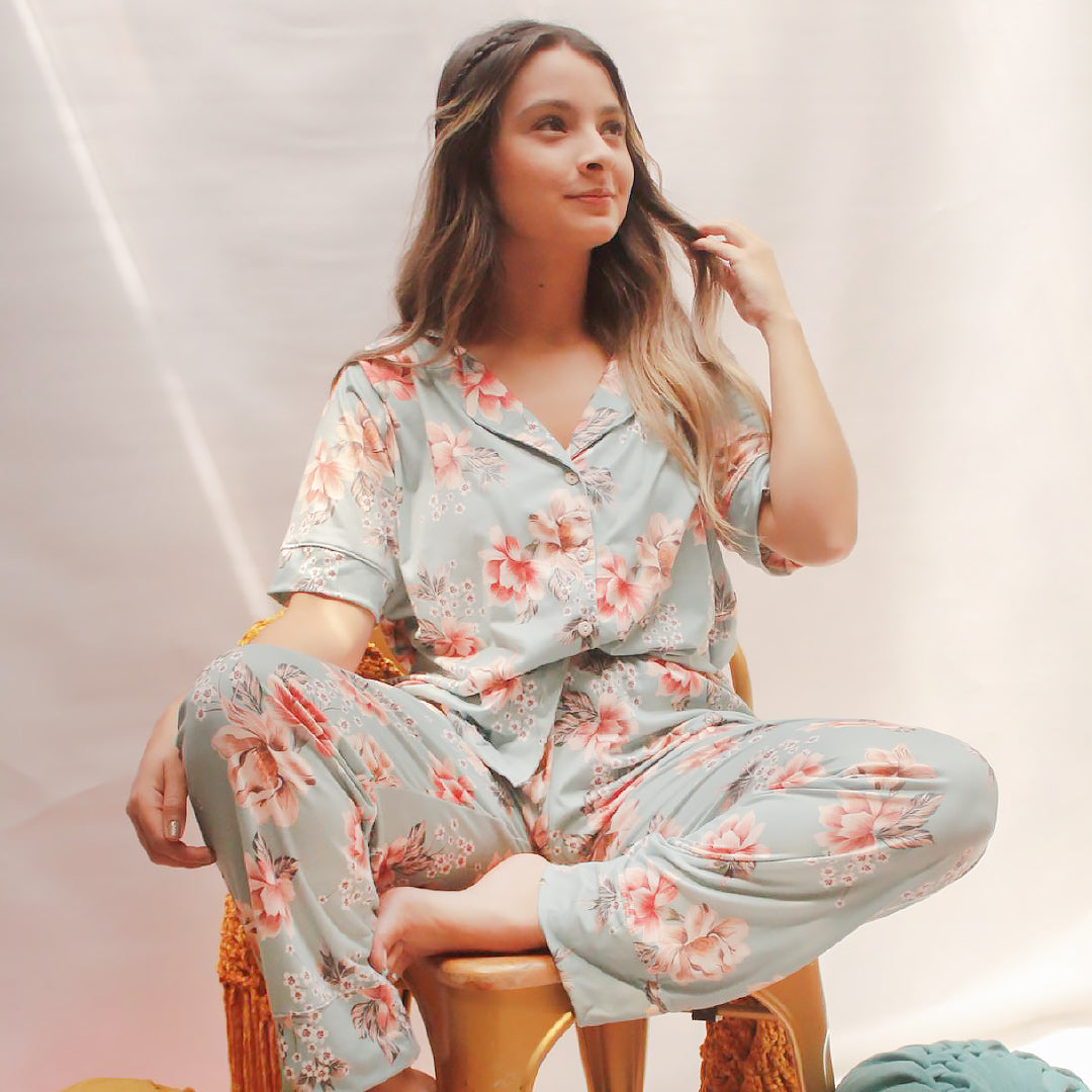 Mint peach skin pajama